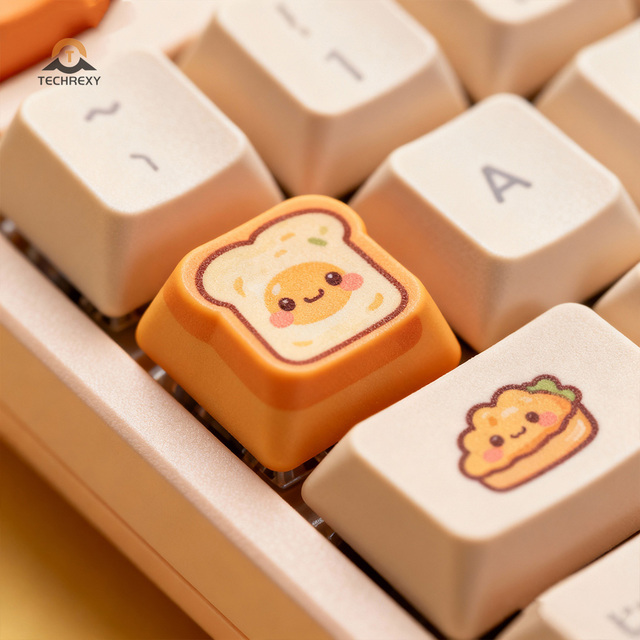 Top-rated TECHREXY Personalized Anime Cute Animal Keycaps PBT Resin 3D Printed Artisan Mechanical Keyboard Keycaps for Nintendo