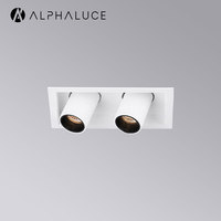 Spot encastré double carré moderne et réglable de 10W pour salon, usage commercial