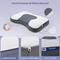 Oreiller Skylee 4D en POE respirant et lavable, avec soutien cervical en nid d'abeille, pour soulager les douleurs cervicales, anti-ronflement et rafraîchissant