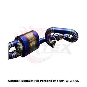 Sistema de Escape Catback con Válvulas Vortex Blue Burnt Titanium para Porsche 911 991 991.1 991.2 GT3 4.0L, Kit de Ajuste Directo - Product Image 5
