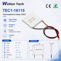 Modul Kontrol Suhu Termoelektrik TEC1-16115 45x45x3.1 mm 171.18 W untuk Unit Kontrol Kendaraan Kontrol Termal