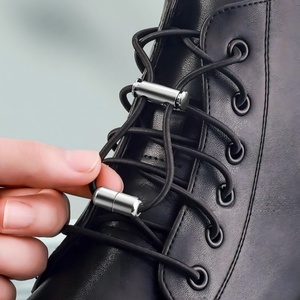 Olian No-tie Laces Men High-top Shoes Martin Boots Lazy Shoes Buckle Women's Black <strong>Brown</strong> Elastic Elastic Round <strong>Shoelace</strong> - Product Image 4