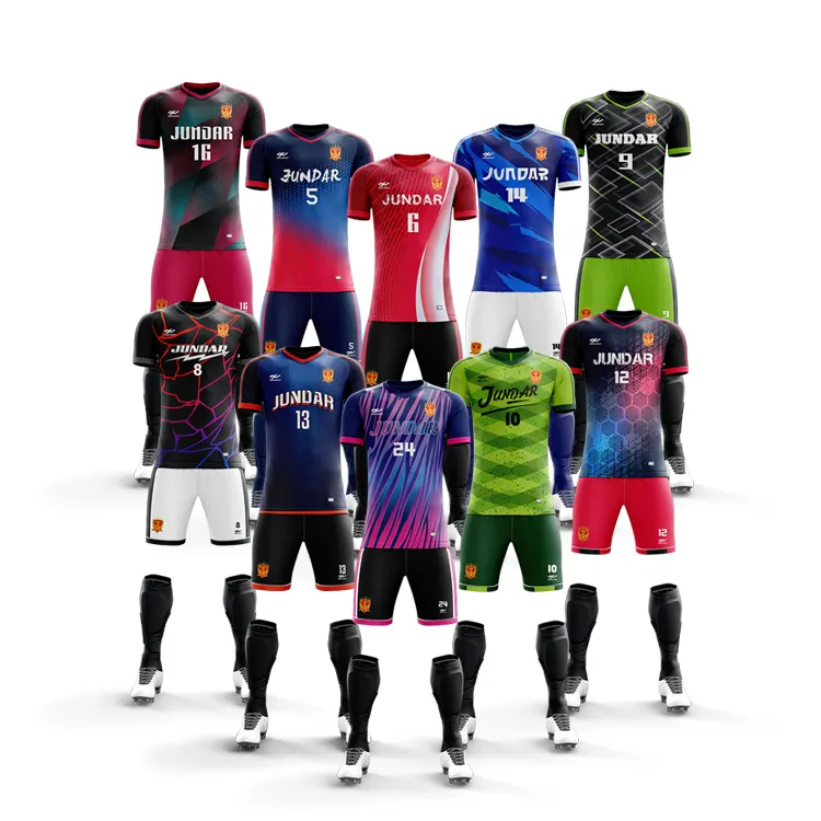 Wholesale sublimation Custom printing tracksuits soccer wears uniforms sportswear set Team Training Football Wear Soccer Jerseys