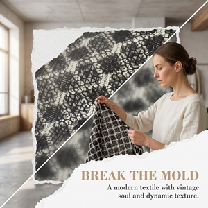 Tissu tricoté jacquard en <span class=keywords><strong>coton</strong></span> naturel, texture naturelle, noir et blanc, tissé, biologique, pour fabricants en gros - Product Image 6