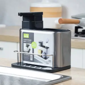 साबुन मशीन के लिए रसोई सिंक 3-में-1 स्पंज धारक रसोई सिंक चायदान के लिए रसोई सिंक आयोजक ट्रे drainer रैक