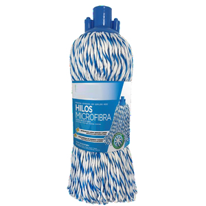 Mop in Microfibra Blu e Bianco 160 Gr per Pulizia Pavimenti - Product Image 1