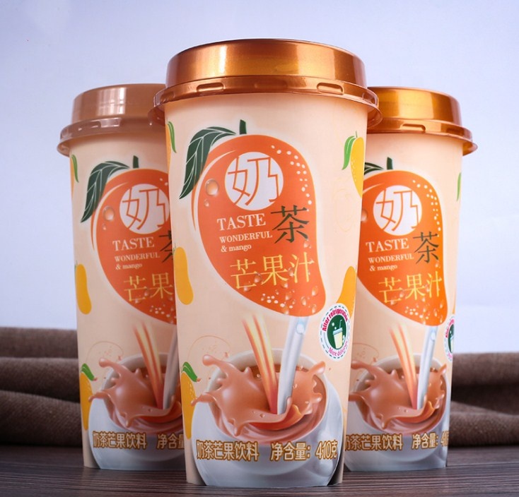 14 унций 400 мл впрыскиваемая чашка Boba для молока и чая в форме этикетки для напитков сока Питьевая полипропиленовая чашка IML чашка с крышкой для заводов