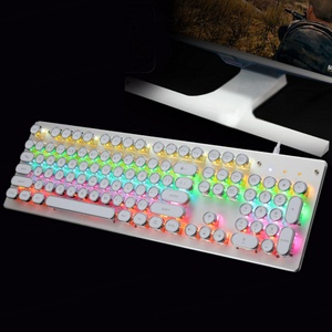 펑크 RGB 백라이트 LED 유선 USB 게이밍 기계식 키보드 프로그래머블 매크로 키 테클라도 메카닉 클라비에 기계식 라운드 키캡 - Product Image 3