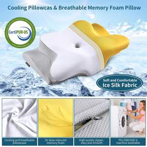 Almohada de espuma viscoelástica de rebote lento personalizable con diseño moderno de mariposa, para alivio del dolor de cuello, antibacteriana, antipolvo, con diseño de dibujos animados/planta, profundidad profunda - Product Image 5