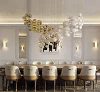 Lustre décoratif sur mesure en verre en forme d'œuf de dragon SSouci pour hall d'hôtel, éclairage de hall, département Argent, non standard