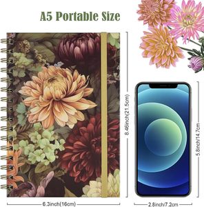 Quaderno <span class=keywords><strong>a</strong></span> spirale <span class=keywords><strong>4</strong></span> Pack A5 foderato diario per donne con copertina rigida <span class=keywords><strong>a</strong></span> spirale Journal con 2 tasche College taccuini, - Product Image 5