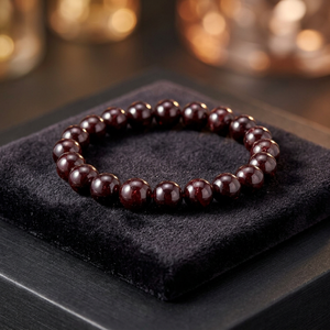 Round Dark Red Garnet Stone <b>Beads</b> For <b>Bracelet</b> <b>Making</b> 8mm Size Stretchable Jewelry Craft Supply - Product Image 2