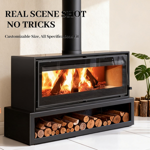 <span class=keywords><strong>Insert</strong></span> de foyer à bois en acier avec verre <span class=keywords><strong>panoramique</strong></span>, autoportant et encastrable, pour le chauffage des villas - Product Image 3