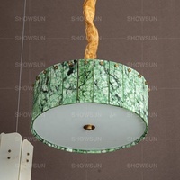 Lustre rond moderne en marbre, éclairage de luxe, luminaire suspendu en pierre naturelle pour l'intérieur de villas contemporaines