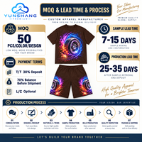 Ensemble d'été deux pièces pour homme en coton mélangé tricoté, imprimé numériquement avec motif pneu de course Turbo, séchage rapide, t-shirt et short