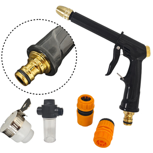 Pistola de Agua para Lavado de Autos, Juego de 5 Piezas, Boquilla Ajustable de Alta Presión, Cuerpo Negro con Recubrimiento de Cobre, Resistente, para Riego de Jardín - Product Image 4