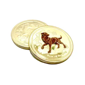 Trung Quốc dấu hiệu hoàng đạo 3D Dog tiền xu hài hước Coin container PURSE ngân hàng kim loại