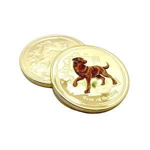 Monedero de Metal con Diseño de Monedas 3D de los <span class=keywords><strong>Signos</strong></span> del Zodiaco Chino, Divertido Contenedor de Monedas con Forma de Perro - Product Image 1