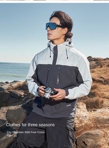 Traje de Montañismo al aire libre de talla grande informal de gama alta para parejas primavera otoño LOGO frontal impreso Color-Block cierre de cremallera - Product Image 2