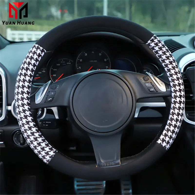 38cm Cute Steering Wheel Cover Women Men Cartoon Dog Auto Car Steering Wheel Protector for SUV Car