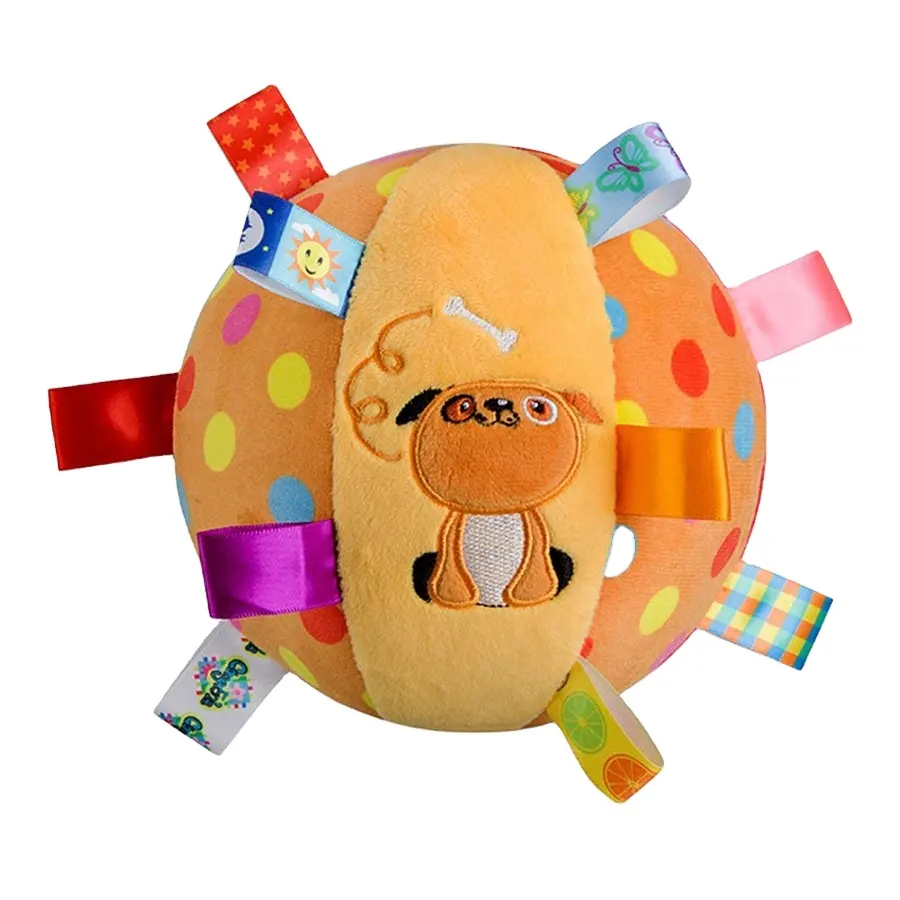 A270 Baby Soft Plush Rattle Toy Toss Chime Crawl Ball Stroller Toy Stuffed Rainbow Colorful Plush Rattle Ball