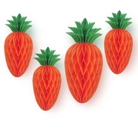 Décorations de Pâques personnalisées QF en forme de boule en nid d'abeille, décorations de fête de Pâques, ornements suspendus, fruits, carotte, lanterne en forme de boule en nid d'abeille