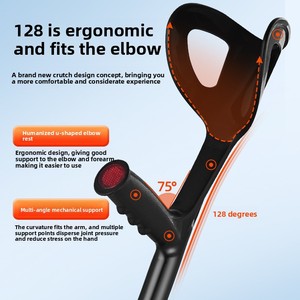Bâtons de randonnée pliables en alliage d'aluminium, style bras, pour sports de plein air, épaissis, antidérapants, robustes, réglables sur dix vitesses, vente en gros - Product Image 2