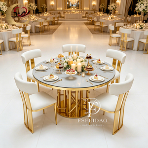 Sillas de Boda de Lujo de Acero Inoxidable Dorado para Salón de Banquetes de Boda en Dubái, Diseño Moderno para Eventos al Aire Libre y en Apartamentos - Product Image 6