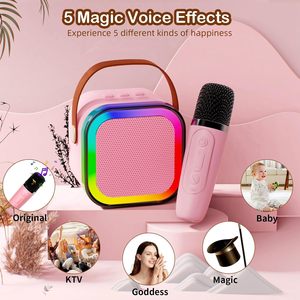 Machine de karaoké portable à LED pour la maison, mini système de karaoké avec haut-parleur pour enfants, très vendue - Product Image 3