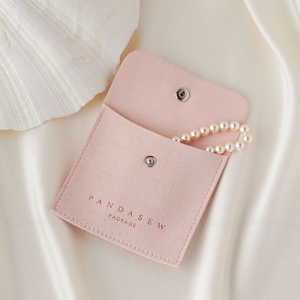 Pochette à bijoux en microfibre PandaSew, emballage cadeau pour boucles d'oreilles, collier, bague, bouton pression avec logo personnalisé - Product Image 3