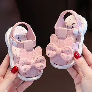 Hot sell Online Wholesale Fashion Children PVC Baby Shoes Bow Sandals Girls Slides Slippers Beach Casual Daily Baby Girl Shoes