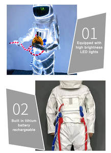 Costume LED Costume Astronaute Cosplay Halloween Cadeau de Noël Costume LED Cool Perform - Product Image 6