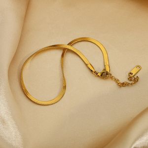 Best Selling 5mm Snake Chain 18k Gold Plated 316L Stainless Steel <strong>Anklets</strong> Set Cuban Link Chain Foot Jewelry For Women - Product Image 6