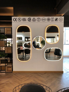 Empolo Guangdong กระจกตกแต่งโต๊ะเครื่องแป้งกระจกห้องน้ำอั<span class=keywords><strong>จ</strong></span>ฉริยะติดผนังกระจก LED ดีไซน์ใหม่ - Product Image 3