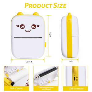 Xách tay mini nhiệt Pocket máy in trẻ em Quà tặng sai Câu Hỏi in giấy ảnh 57 Mét Kích thước tối đa Memo máy xách tay - Product Image 5