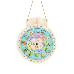 Horloge <span class=keywords><strong>en</strong></span> <span class=keywords><strong>bois</strong></span> et <span class=keywords><strong>calendrier</strong></span> pour enfants, jouet éducatif, vente <span class=keywords><strong>en</strong></span> gros d'usine - Product Image 6