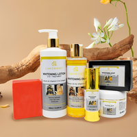 LANORIENT Ensemble de blanchiment rapide Gluta, Vitamine C & E, Arbutine, Savon éclaircissant, Huile corporelle, Lotion, Crème pour le visage et le corps