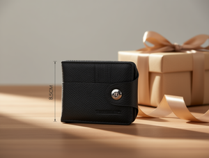 Portafoglio da uomo in vera pelle con singolo bottone, 8,5 cm, stile minimalista - Product Image 2