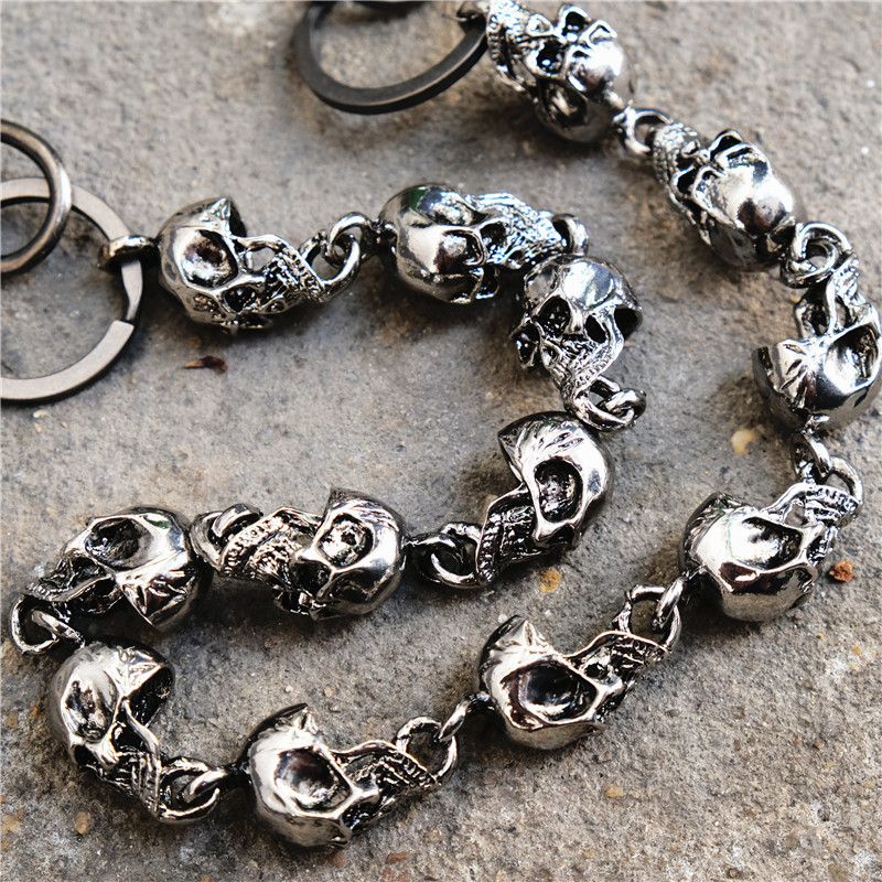 Wholesale Halloween Skull Jean Pants Chains Belt Y2k Luxury Long