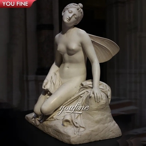 Escultura de Mujer Griega Sentada, de Mármol Blanco Natural, Tamaño Real - Product Image 6
