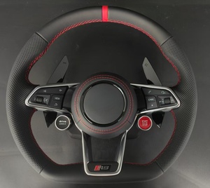พวงมาลัยรถสปอร์ตทรง D แบบกำหนดเอง พร้อมปุ่มสตาร์ท/ดับเครื่องยนต์ และปุ่มเลือกโหมดขับขี่ สำหรับรถยนต์ออดี้ ซีรีส์ A/<span class=keywords><strong>Q</strong></span>/S/<span class=keywords><strong>RS</strong></span> - Product Image 1