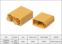 Connecteur de soudure vertical mâle/femelle XT90PB-M/F pour applications industrielles RC avec fiche banane plaquée or de 4,5 mm