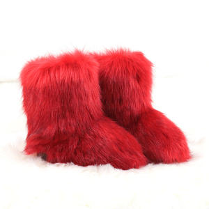 Snowboots Dames Pluche Laarzen Dames Warm Luxe Schoeisel Harige Katoenen Schoenen 2024 Dames Pluizige Faux <span class=keywords><strong>Fox</strong></span> Bont Winter Volwassen Oem - Product Image 3