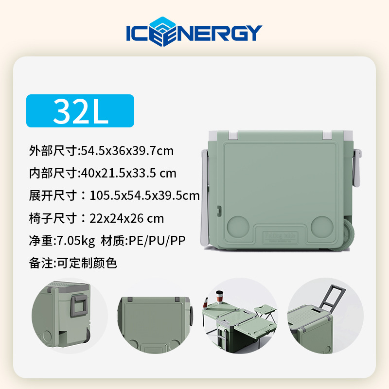 Ensemble table et chaises vert et blanc 32L