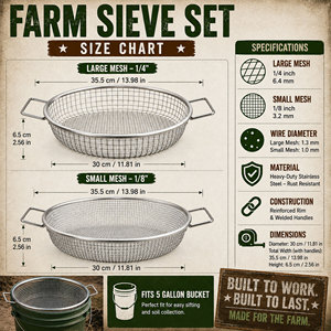 Galvanized Steel soil sifter for gardening1/4 1/8 <b>Mesh</b> 1.0MM 1.3MM <b>Wire</b> Gauge 2PCS garden screen - Product Image 3