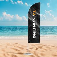 Drapeau de plage personnalisé TongJie de 8 pieds, résistant au vent, facile à installer pour la promotion d'expositions
