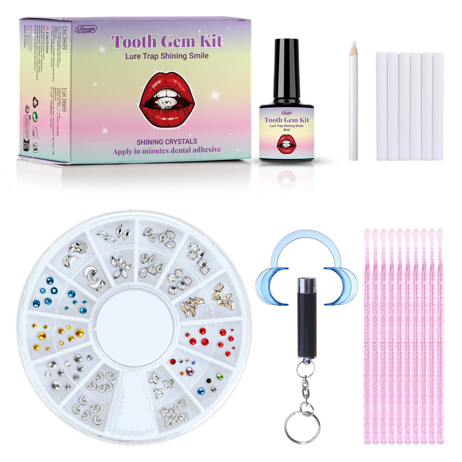 Kit De Gemas Para Dientes XPEX - Más De 120 Cristales, Herramientas Incluidas, Ideal Para Decoración Dental DIY