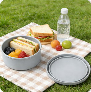 Ensemble de boîtes <span class=keywords><strong>à</strong></span> lunch en silicone empilables, sans BPA, écologiques, adaptées au micro-ondes, pour enfants et adultes, 4 tailles (300-2100 ml), personnalisables - Product Image 5