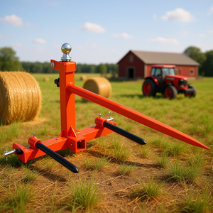 Lance à balles de foin 49 pouces, capacité 1600 lb, attache trois points pour tracteur, attache rapide, couleur orange - Product Image 2