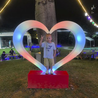 Lumière LED extérieure étanche en forme de cœur, à intensité variable, garantie 1 an, pour arches d'amour et décorations de fête d'anniversaire